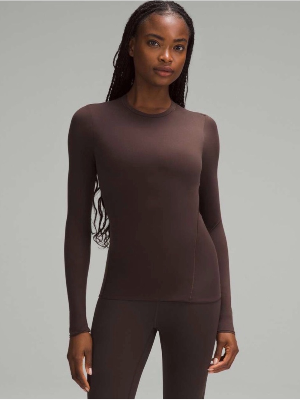 Lululemon Wundermost Ultra-Soft Nulu Crewneck Long-Sleeve Shirt
Espresso XL